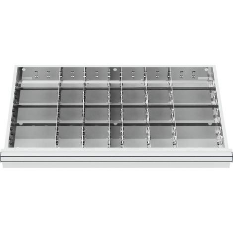 STIER Schubladeneinteilung Metalleinteilung BLH 75 mm Innenmaß 800x450 mm 28 Fächer