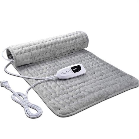 Coussin chauffant électrique avec arrêt automatique et modes Lavable en machine. 30x60cm Gris (1/5)