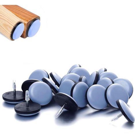 Lot de 24 patins de protection ronds de 15 mm pour pieds de chaise, faciles à déplacer sur moquette, carrelage en bois dur (1/5)