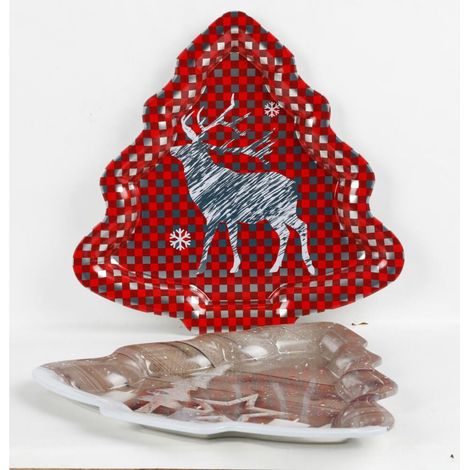Deko-Teller 30x31x2cm verschiedene Designs Weihnachten Christmas Plätzchen (1/4)