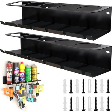 2 Pièces Support De Bombe Aérosol, Acier Au Carbone, 5 Emplacements, Pour Atelier, Garage (1/5)