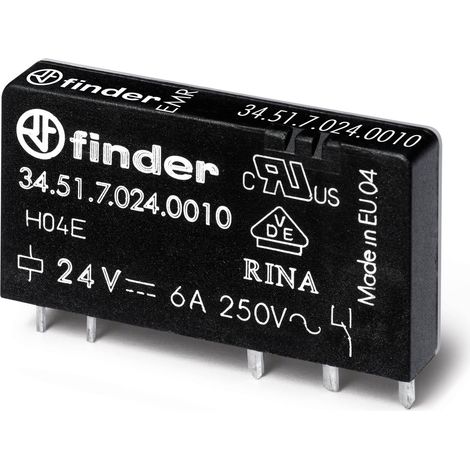 Relais CI 1NO 6A 60V DC sensible faible épaisseur AgNI + Au FINDER 345170605310