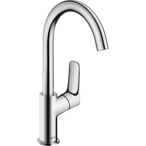 Hansgrohe Logis 210 Waschtischmischer mit hohem Auslauf ohne Auszug und Ablaufgarnitur, Chrom (71131000)