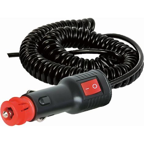 Cavo spiralato con spina accendisigari on/off 3,5m