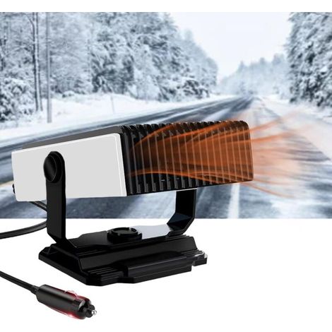 Car heater. 12V. 150W. 2-in-1. Portable. 2-in-1: Windshield defroster, demister, and fast heater. With 360° rotating base (white) (1/5)