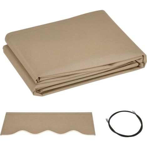 Tissu de rechange pour store à bras en polyester anti-UV 4x2,5m, beige (1/5)