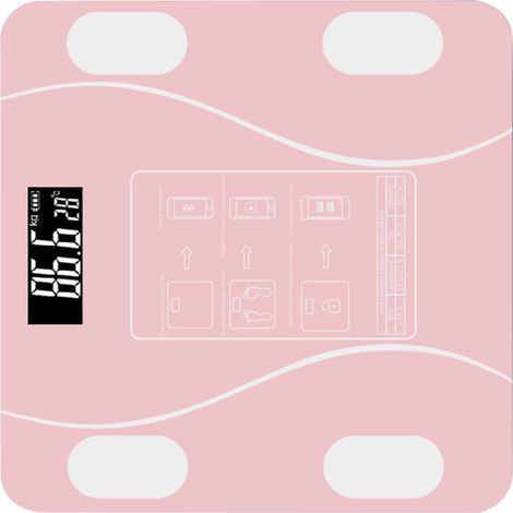 Präzisionswaage mit intelligenter Analyse, Bluetooth, pink, maximales Gewicht 180 kg (396 lb), für Männer und Frauen. (1/5)