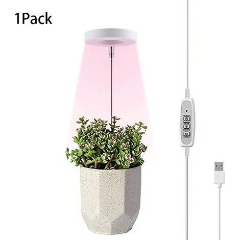 Lampe LED à spectre complet pour d'intérieur, lampe de à spectre complet avec interrupteur et port de charge USB pour serre de jardin (1/5)