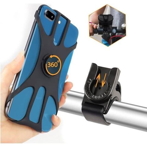 (Couleur du modèle:Noir-4)Support Téléphone Vélo Universel 360 degrésRotation Réglable Porte Pour Guidons De Bicyclette/Moto Compatible Avec Iphone,Samsung Et 4,5 (1/4)