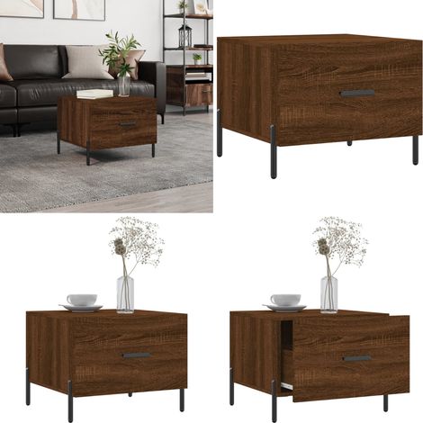 Couchtisch Braun Eichen-Optik 50x50x40 cm Holzwerkstoff - Couchtisch - Wohnzimmerstil - Holzmöbel - Eiche Optik - Stauraum - Home & Living (1/5)