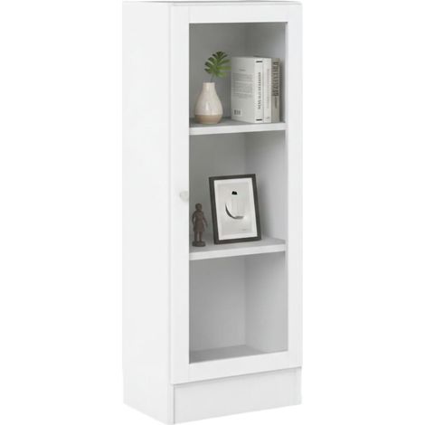 Dmora - Bücherregal Goring, Büroregal, Mobiler Buchhalter, Bücherbrett, 41x28 h107 cm, Weiß