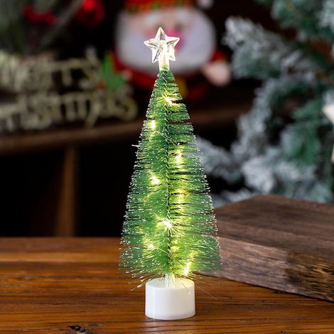 Weihnachtstischdekoration – Großer, frostiger Baum mit warmem Schein, Deko-Idee für Landhaus- und Küchenpartys