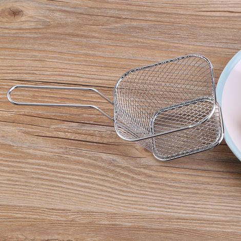 8 Pièces Mini Panier à Friture en Acier Inoxydable, Passoire pour Présentation Culinaire, Outil de Cuisson pour Pommes de Terre (1/5)