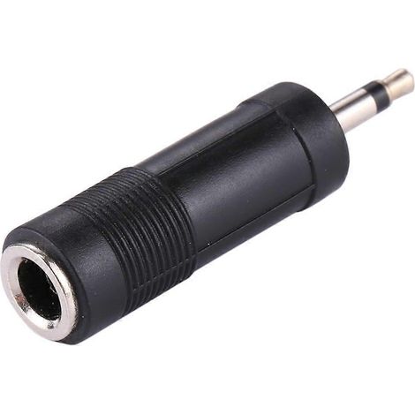 Adaptateur mâle 3,5 mm vers femelle 6,35 mm (noir) (1/4)