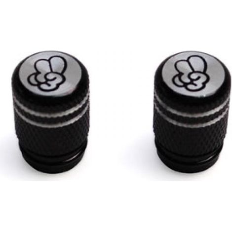 Bouchon de valve noir cylindriques TOO COOL moletés Vicma pour (1/2)