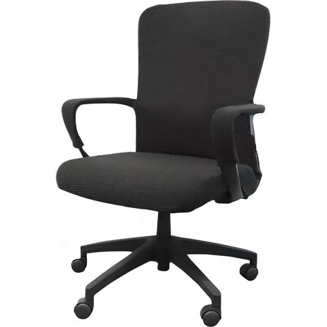 Housse Fauteuil Bureau XL - Noir Housse de Chaise de Bureau- Housse Chaise Bureau avec accoudoirs - Convient à la Plupart des chaises pivotantes - Convient pour Le Salon, Les Bureaux, Les hôtels (1/5)