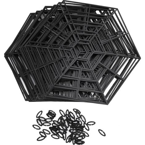 Protecteur de Bassin Hexagonal Flottant Anti-Hérons, 20 Pièces + 60 Agrafes en Plastique Résistant aux UV (1/4)