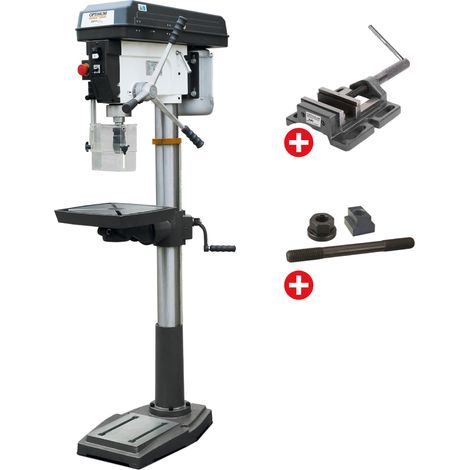 Perceuse à colonne jusque ø 30 mm CM4 1,1 kW 230V 9 vitesses + étau de perçage + jeu de boulons Optidrill DQ32 230V PACK