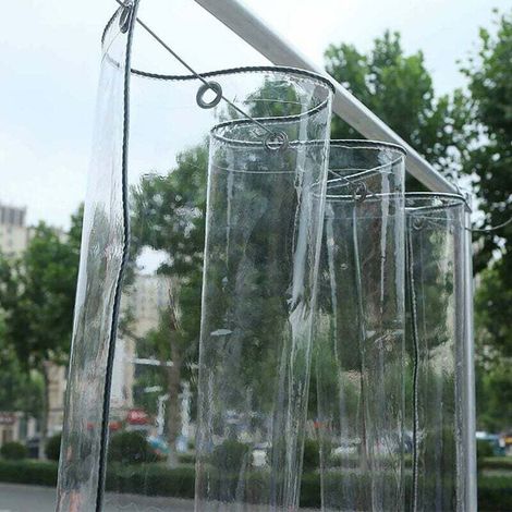 Industrieplane, transparente Plane mit Ösen, verdickte, wasserdichte, transparente Kunststoffplane, strapazierfähige PVC-Pergola-Terrassendachplane (Farbe: 0,3 mm, Größe: 2,4 × 2 m) (1/5)