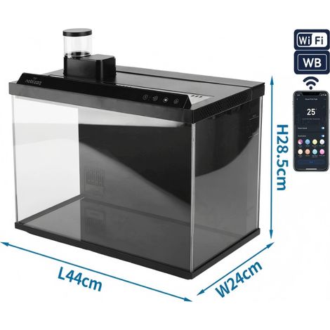 Aquarium intelligent de 30 litres avec Wi-Fi, contrôle LED et distributeur automatique de nourriture