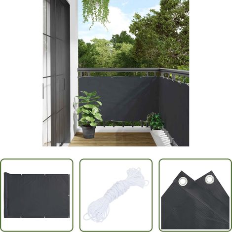 vidaXL Clôture de balcon - Écran d'intimité de balcon anthracite 300x90 cm PVC (1/5)
