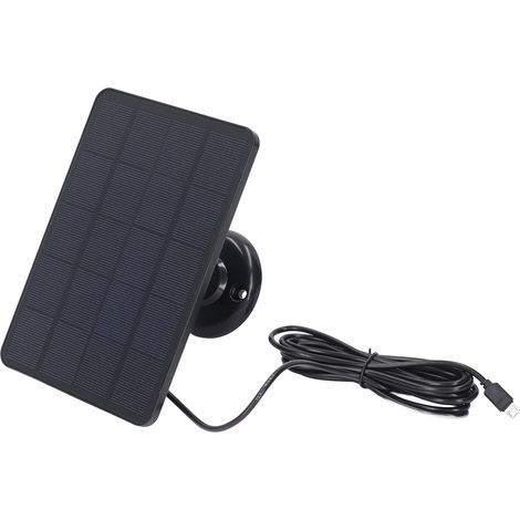 Tnfeeon Chargeurs de Panneau Solaire en Vigueur 4W Micro USB -Camera Chargement du Panneau Solaire pour Applications en Plein Air (BLACK) (1/5)