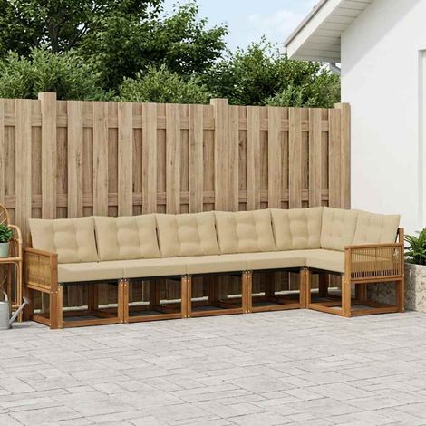 vidaXL Outdoor-Sofagarnitur 6 pcs Natur und Beige (1/5)