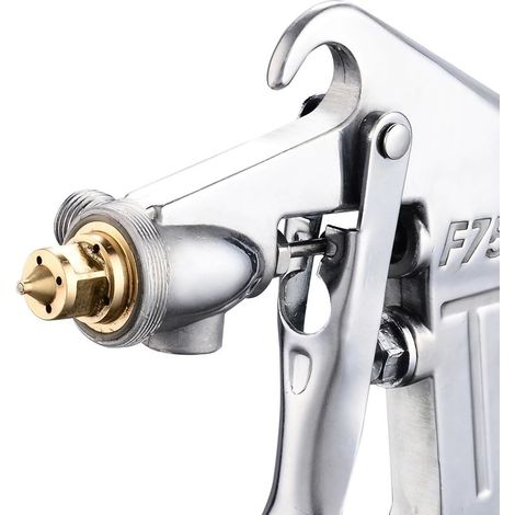 Pistolet à peinture pneumatique F-75 bac supérieur pulvérisation fine pour voiture meuble, alloy aluminium, 1 pièce (1/5)