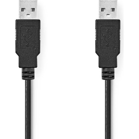 Cable usb usb 20 usb a macho usb a macho 480mbps niquelado 200 metros redondo pvc negro etiqueta