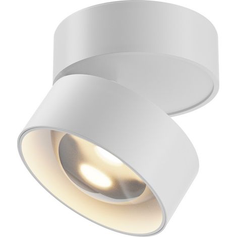 Maytoni Lens Spot encastré LED à lentille, montage en surface, blanc 3000K