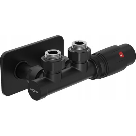 Mexen G00 set termostatico angolare con copertina S, Duplex, DN50, nero - W907-900-910-70 (1/4)