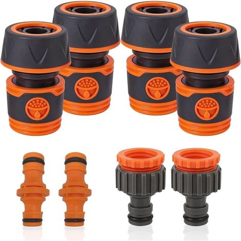 CCYKXARaccord Tuyau Arrosage, 8 Pièces Adaptateur Robinet Tuyau Arrosage, Raccord Tuyau D'arrosage 19mm, Terrasse Voiture Piscine Et Nettoyage Extérieur (1/5)