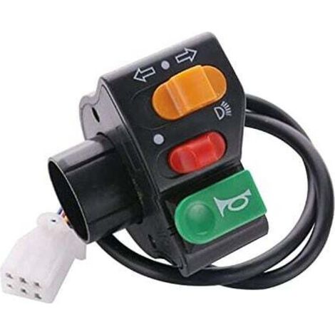 UlisemBouton Moto Phare,LED Moto Interrupteur Guidon Bouton Moto On/Off 3 en1,clignotant moto led, éTanche Klaxon,Phare Antibrouillard,Multifonction Bouton Éclairages et Composants (1/4)