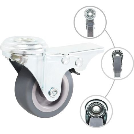16 pcs Roulettes pivotantes à trou de boulon 50 mm CFW32574 (1/5)