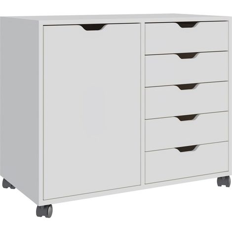 Carrello da ufficio con 5 cassetti e 2 ripiani (1/5)