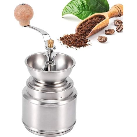 Moulin à café manuel avec mouture réglable pour expresso, cafetière à piston et café filtre, idéal pour la maison, le bureau et les voyages.-AquaForge (1/5)