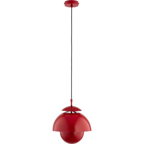 Suspension moderne rouge abat-jour ouvert E27 15W Alfa (1/2)