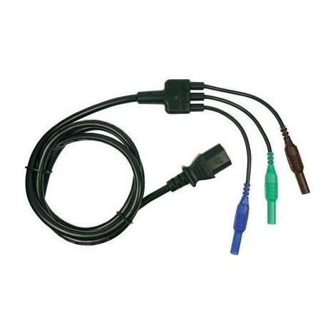 Cliff CIH29920 Puntali di sicurezza Spina 4 mm Presa IEC C13 1.50 m Blu, Verde, Marrone 1 pz.