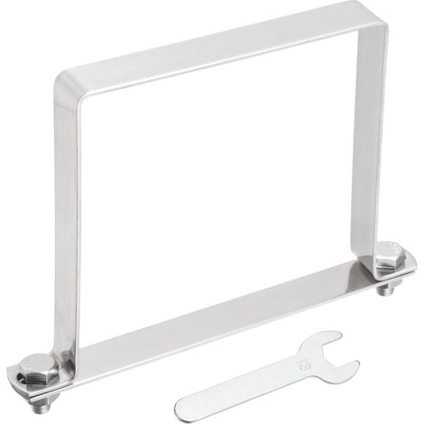 Collier En Tube Carré En Forme De U, 120x120mm Support En Forme De U 304 Collier En Bande Carré En Acier Inoxydable Avec Plaque De Boulon Écrous Et Clé Pour Tuyaux Barre (1/5)