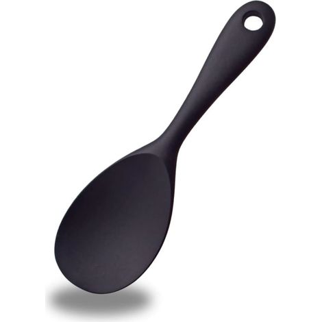 Cuillère À Riz - En Silicone - Résistante À La Chaleur - Pour Riz Et Purée De Pommes De Terre - Noir - 1 Pièce