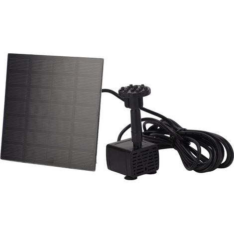 Pompe à eau solaire, hauteur de refoulement maximale de 120 cm, hauteur de fonctionnement maximale de 70 cm, protection contre la marche à sec, pompe de fontaine solaire avec 6 buses (1/5)