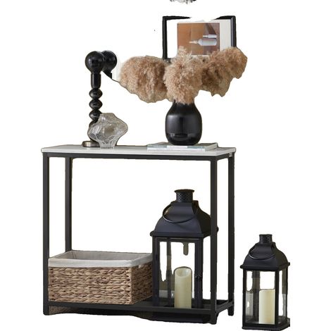 Mesa consola, diseño que ahorra espacio, construcción robusta, color negro. (1/2)