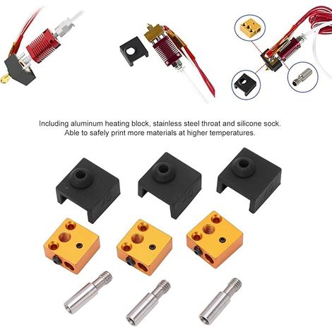 3D Printer Accessory Kit Aluminium Heating Block with Stainless Steel Grooves Ender 3 CR10 (1/4)