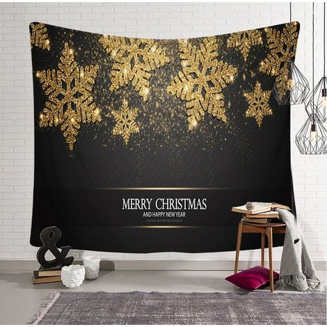 Tenture murale de Noël Arbre de Noël Père Noël Décoration textile Sapin Chaussettes Cadeau Festif Tapisserie de décoration murale (1/4)