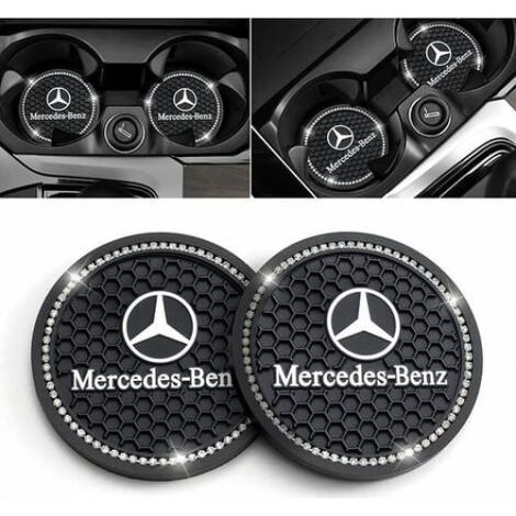 Support Pour Gobelet Automobile - En Silicone Anti-Dérapant - Compatible Avec La Plupart Des Voitures - Diamètre 7 Cm - Noir - Par 2 (1/5)