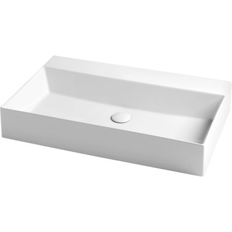 Lavabo Elegance sospeso/appoggio 80x45 senza foro in ceramica
