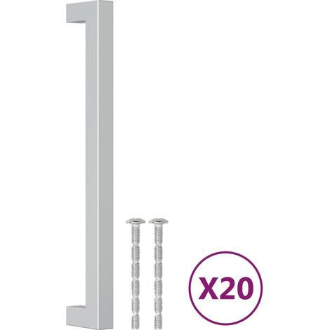 Poignées d'armoire 20 pcs Poignée de meuble argenté 192 mm acier inoxydable CFW22175 (1/5)