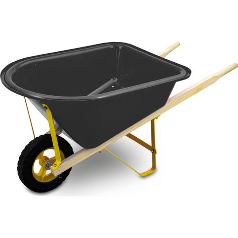 Kinderschubkarre Schiebkarre Schubkarre für Garten Sandkasten und Strand (Schwarz) (1/5)