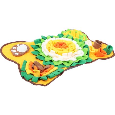 Interactive Snuffle Mat for Dogs, Soft Fabric, Yellow, Medium Size, Slow Feeding Mat, Stimulating Scent Game for Puppies and Domestic Dogs (1/5)