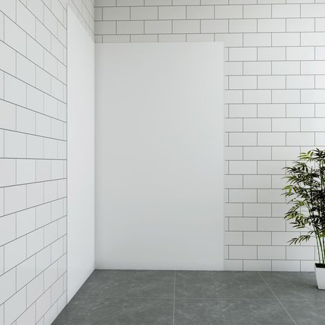 Panneau Mural pour Douche en Aluminium avec les Profiles, Blanc 90x120x210 cm - Habillage Mural Étanche pour Salle de Bain, Installation Rapide (1/4)